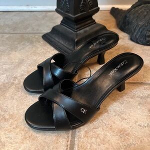Calvin Klein Black Crisscross Heels